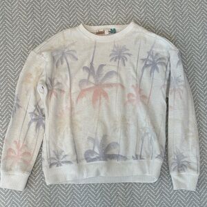 Vintage Havana Tropical Palm Sweatshirt - White and Pastel Hues